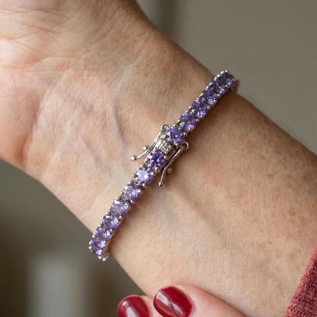 Amethyst Tennis Bracelet | Gold - Image 4