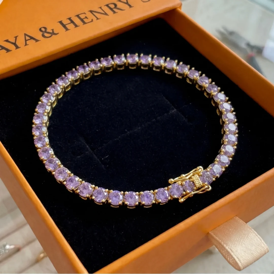 Amethyst Tennis Bracelet | White Gold - Image 3