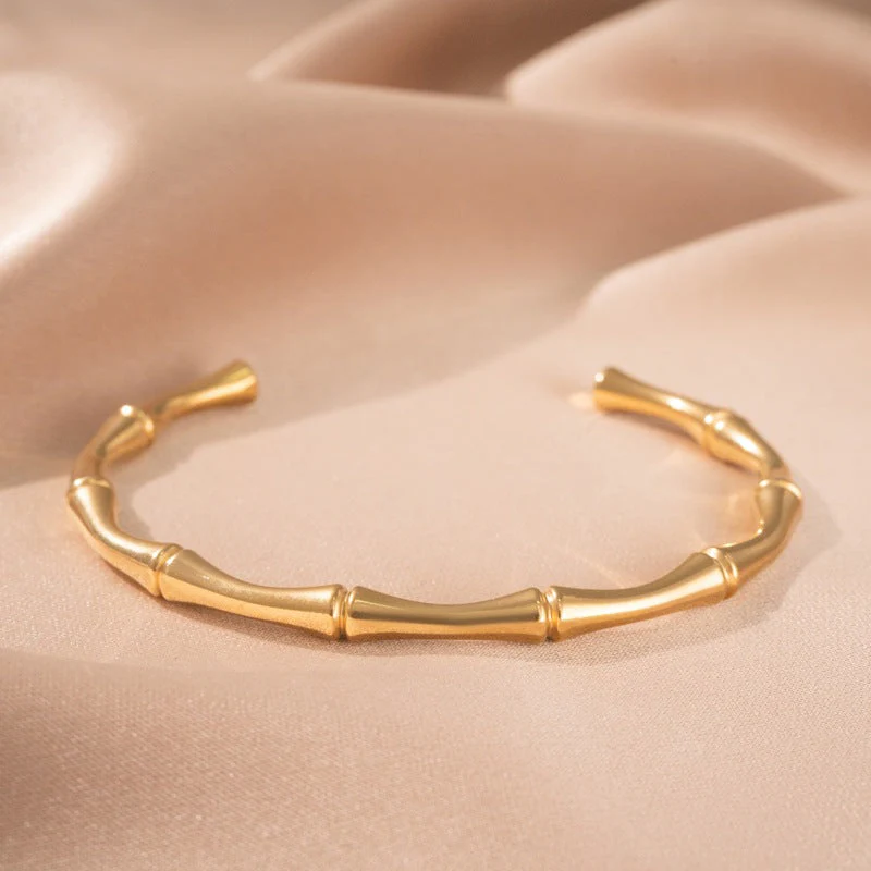 Bamboo Cuff Bracelet | Gold