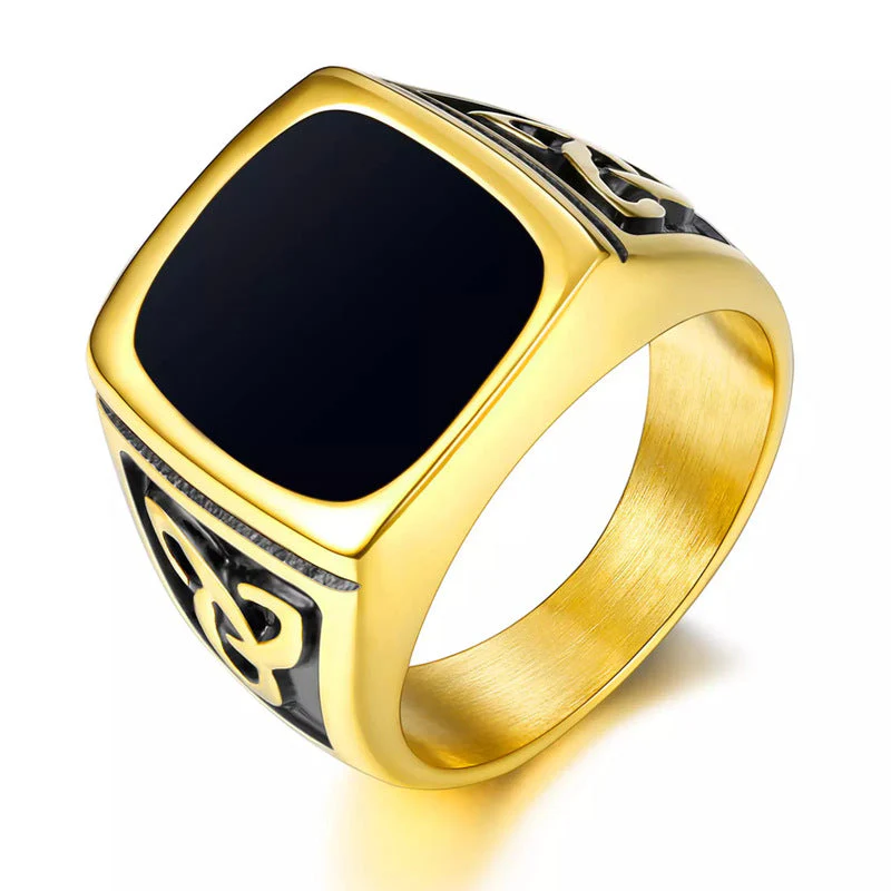 Black Onyx Signet Ring | White Gold - Image 2
