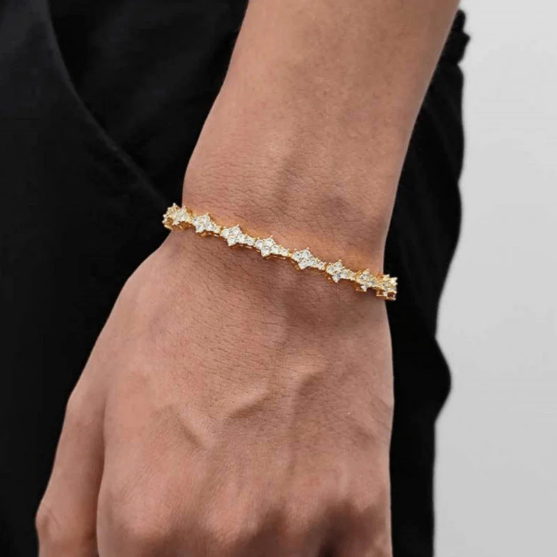 Classic Cluster Tennis Bracelet | White Gold - Image 5