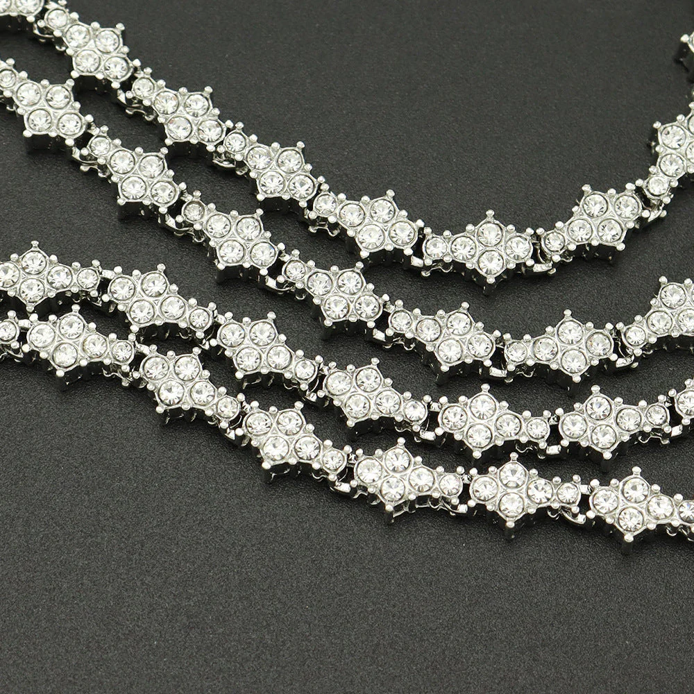 Classic Cluster Tennis Necklace | Gold - Image 5