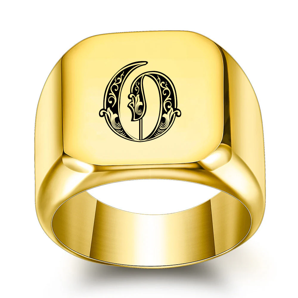 Classic Noble Initial Ring | Gold - Image 15