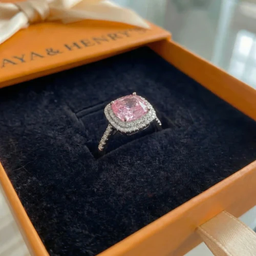 Cushion Pink Sapphire Ring | Rose Gold - Image 5