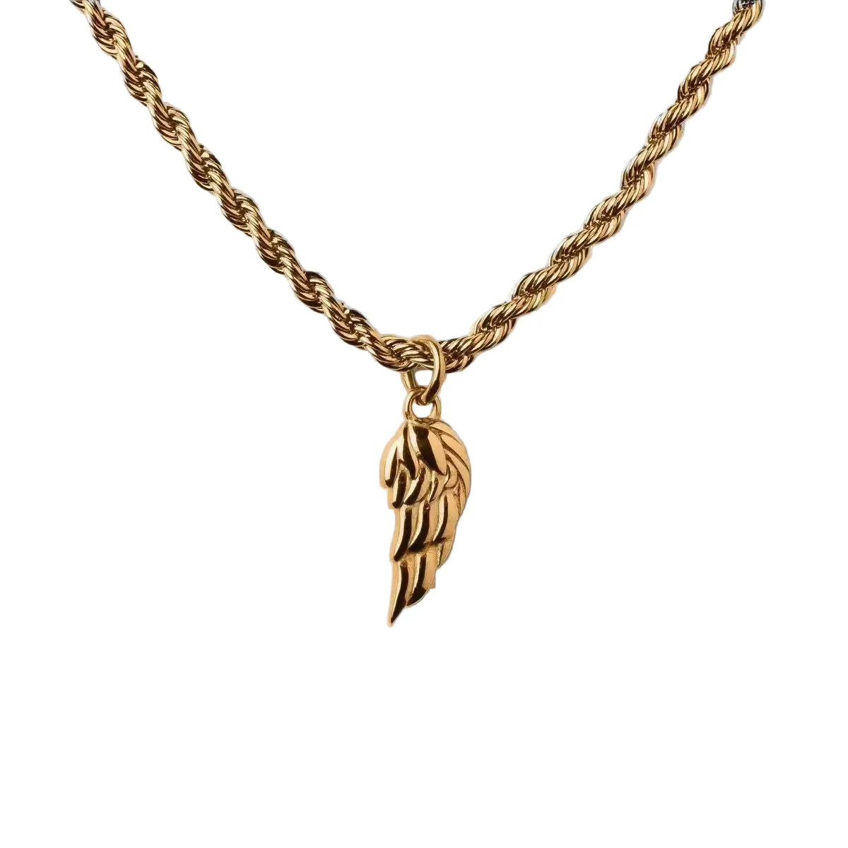 Elio Wing Pendant Necklace | White Gold - Image 2