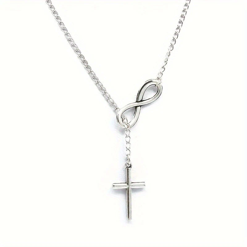 Eternal Cross Pendant Necklace | White Gold - Image 3