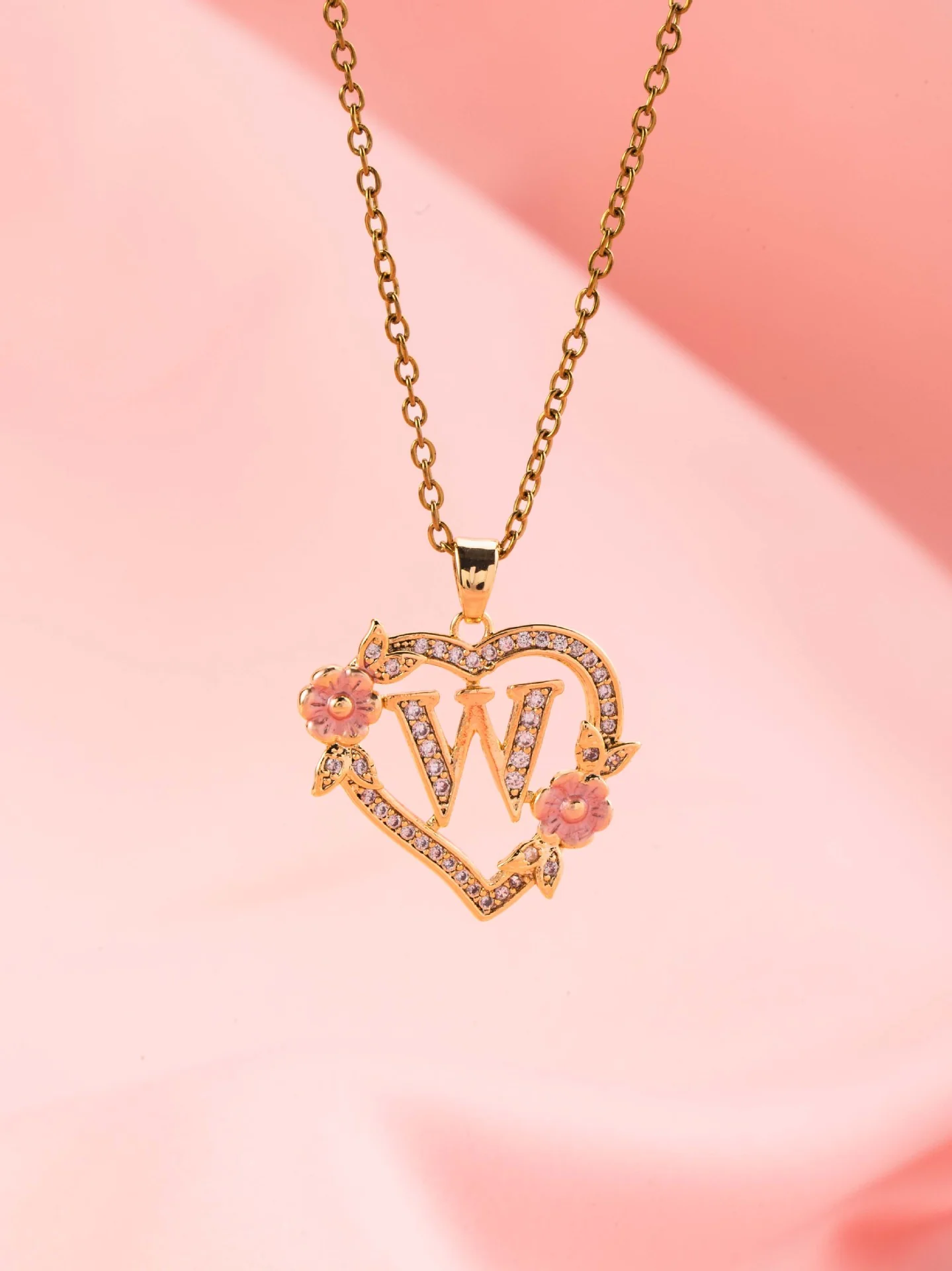 Floral Charm Initial Necklace | Gold - Image 23