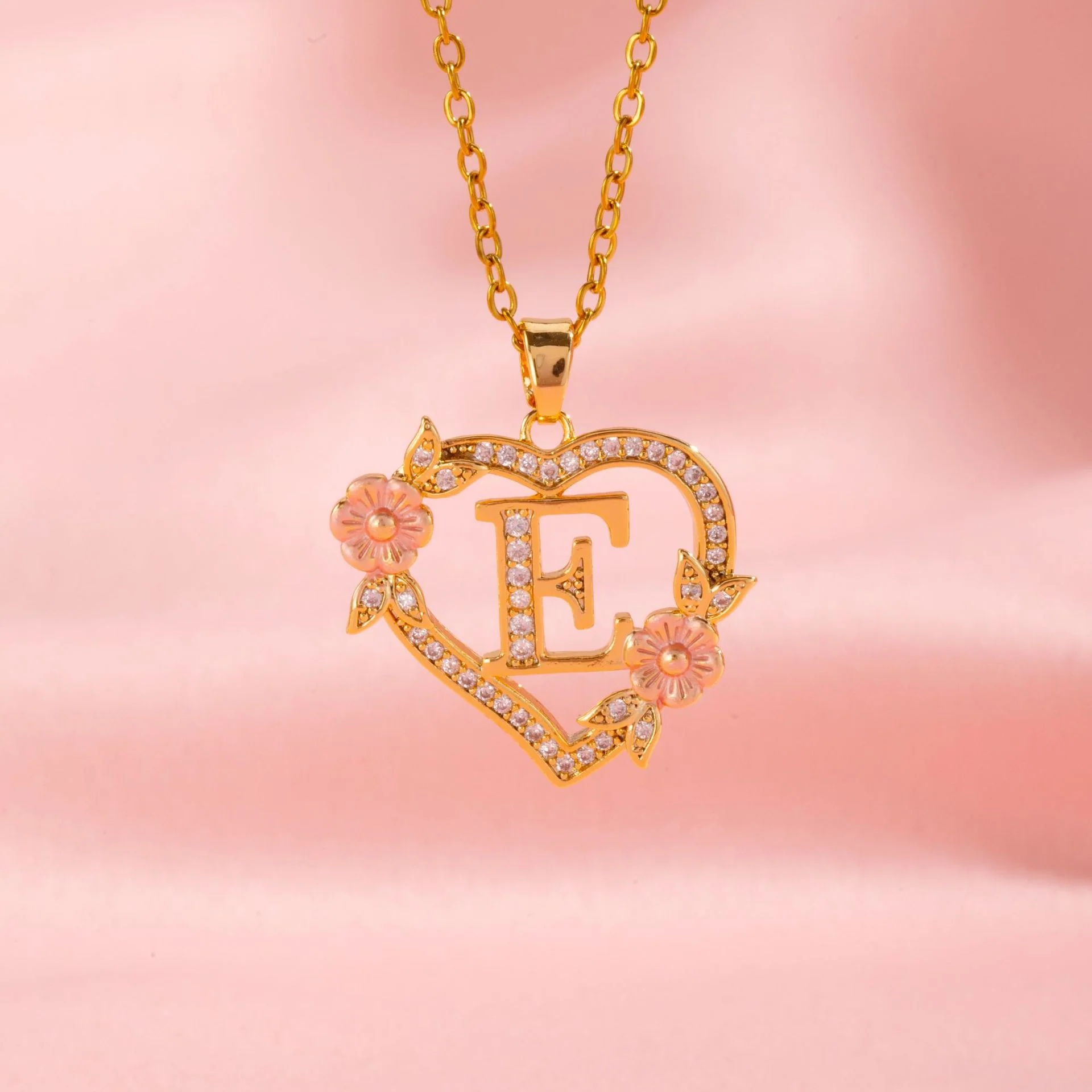 Floral Charm Initial Necklace | Gold - Image 5