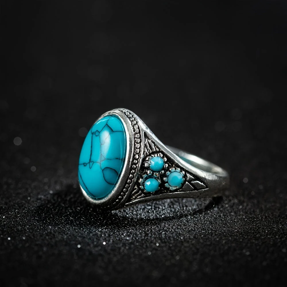 Nomad Blue Stone Ring | White Gold - Image 2