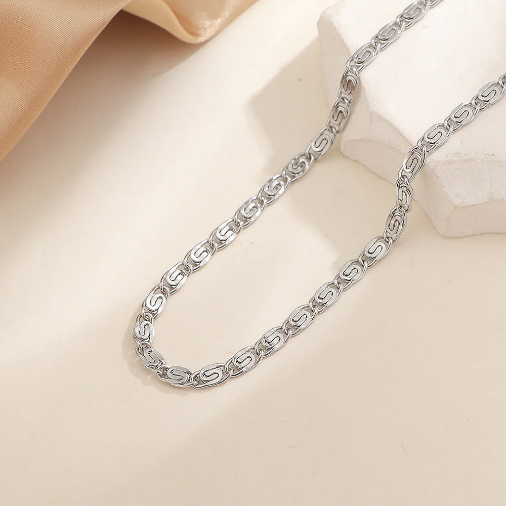 Nusa Woven Chain Necklace | White Gold