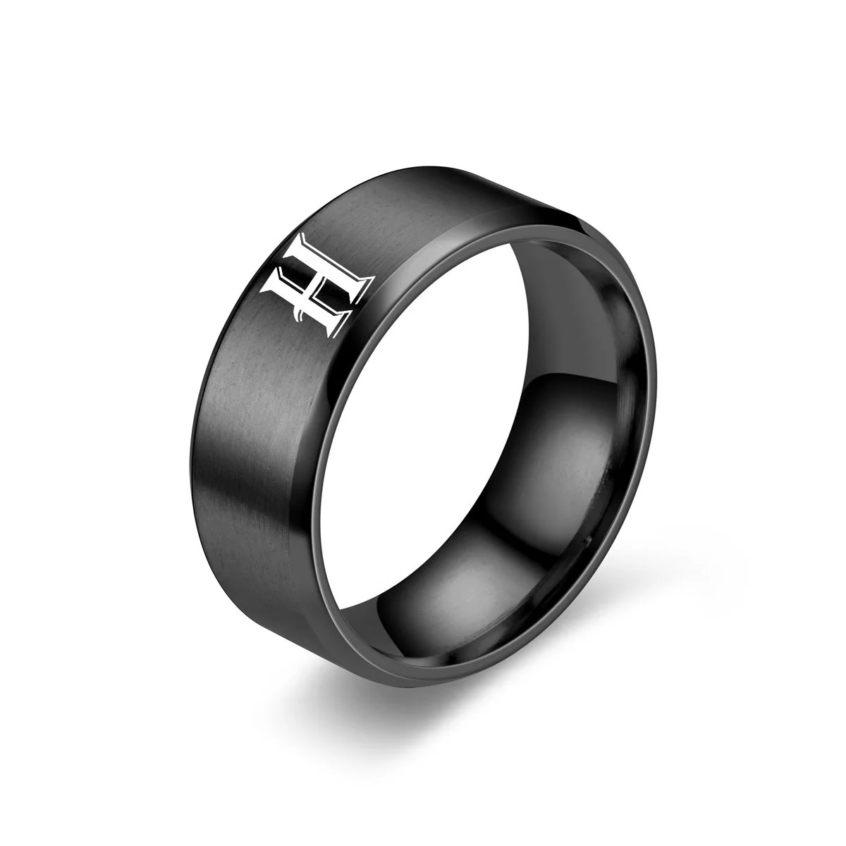 Obsidian Initial Ring | Black Finish - Image 8