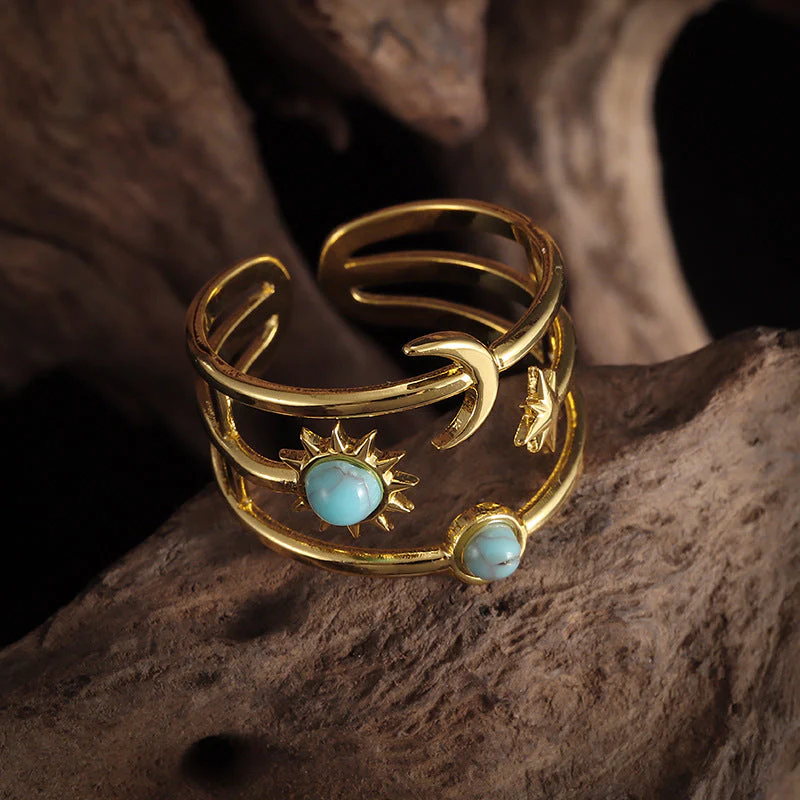 Soluna Turquoise Orbit Ring | Gold - Image 2