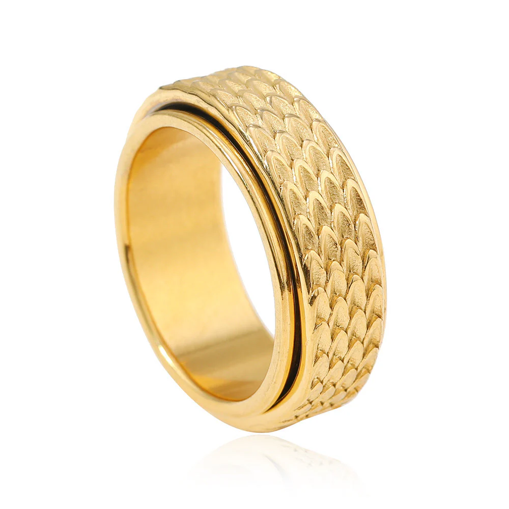 Toren Scale Spinner Ring | White Gold - Image 2