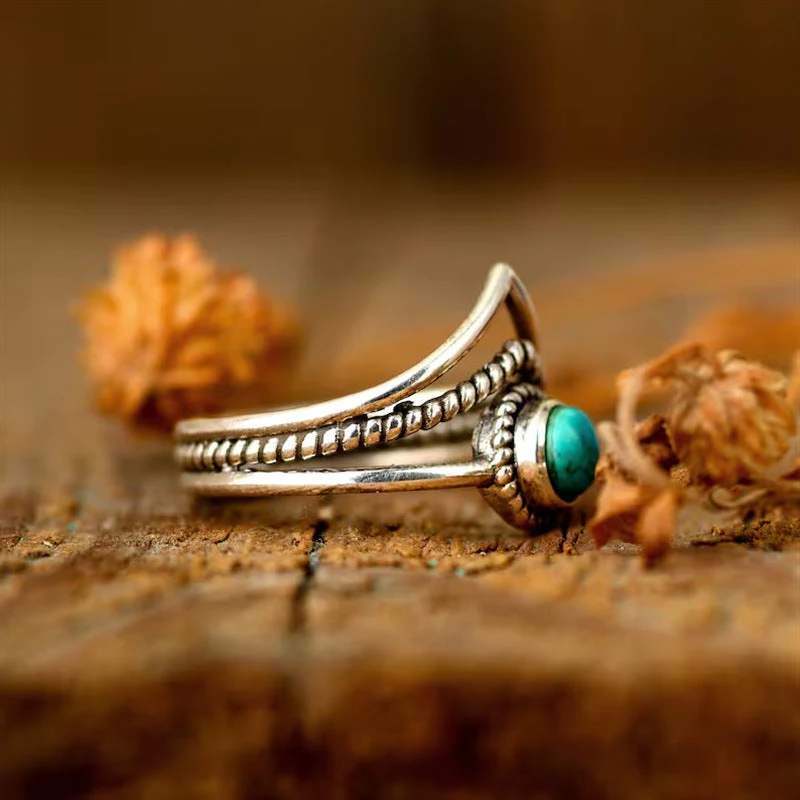 Velora Turquoise Beaded Ring | Gold - Image 2